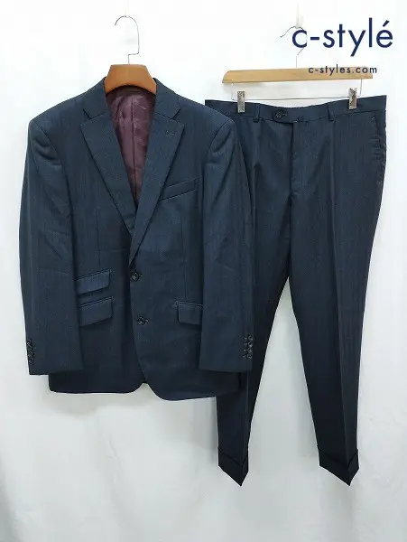RICHARD JAMES リチャードジェームス スーツ ジャケット 40S パンツ 91 ネイビー系 ストライプ JOQ281-6