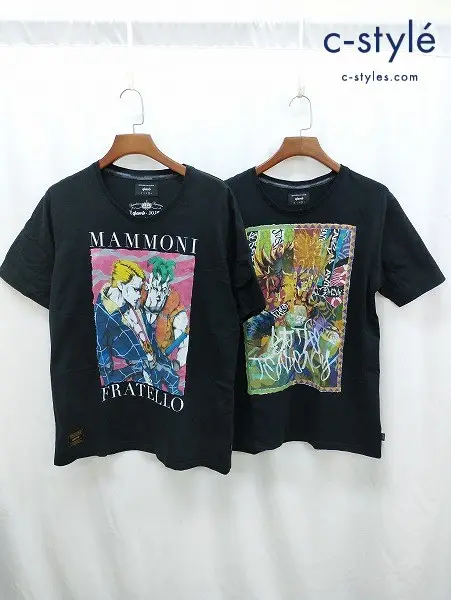 glamb×ジョジョの奇妙な冒険 Tシャツ 3 ブラック 綿100% 計2点