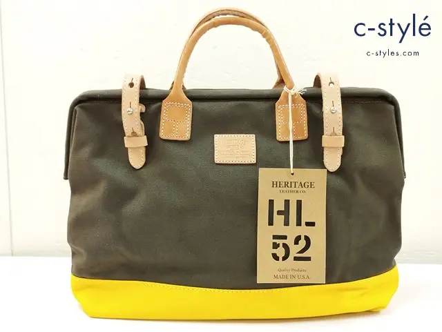 HERITAGE LEATHER CO. ヘリテージレザー メイソンバッグ カーキ USA製 キャンバス地 ツールバッグ