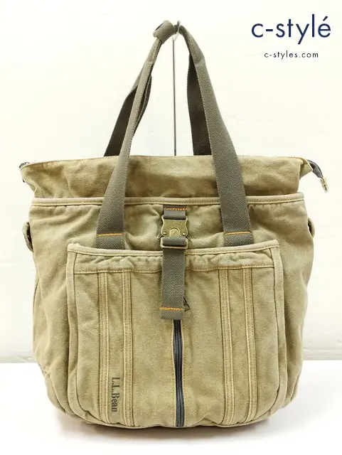 L.L.Bean エルエルビーン トートバッグ カーキ コットン100% 2WAY ミリタリー ショルダーバッグ 272107