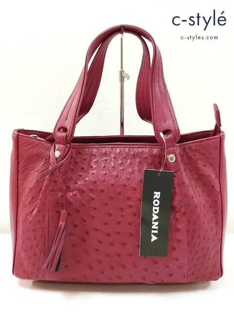 RODANIA ロダニア ショルダーバッグ レッド系 レザー オーストリッチ 2WAY ハンドバッグ OJNH2691CRD