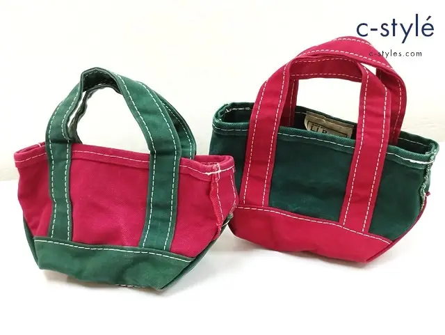 L.L.Bean トートバッグ レッド×グリーン グリーン×レッド 計2点
