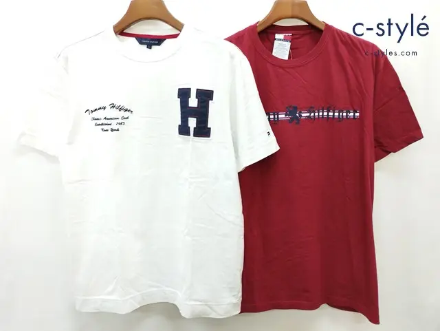 TOMMY HILFIGER トミーヒルフィガー Tシャツ L ホワイト レッド 計2点
