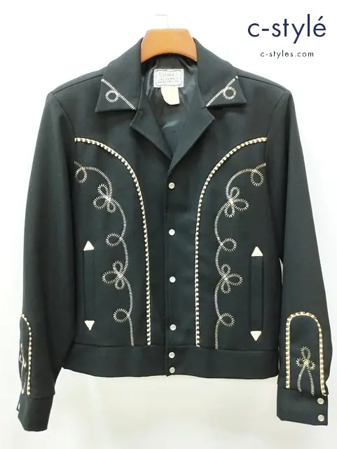 H BAR C CALIFORNIA RANCHWEAR エイチバーシー ギャバジンジャケット M ブラック ウエスタン USA製