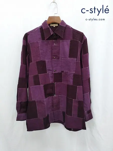 Y’s for men ワイズフォーメン 長袖シャツ 3 パープル系 パッチワーク PATCHWORK L/S SHIRTS MT-B30-902