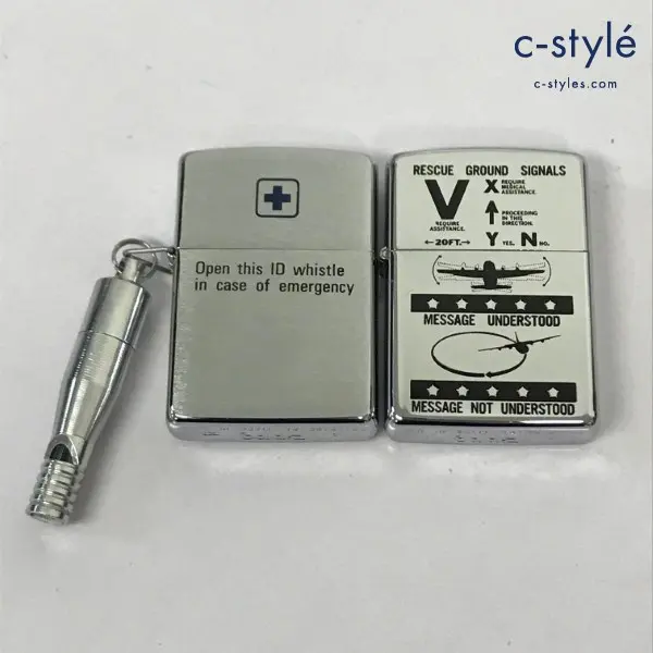 ZIPPO ジッポー オイルライター ID ホイッスル ’95 RESCUE GROUND SIGNALS ’94 シルバー 計2点