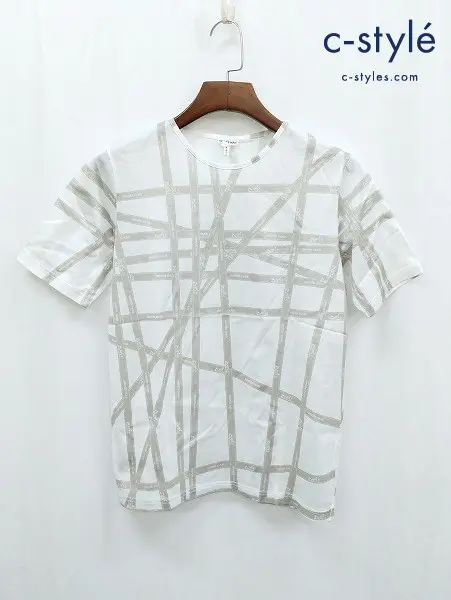 HERMES PARIS エルメスパリ Tシャツ M ホワイト系 イタリア製 半袖 レディース