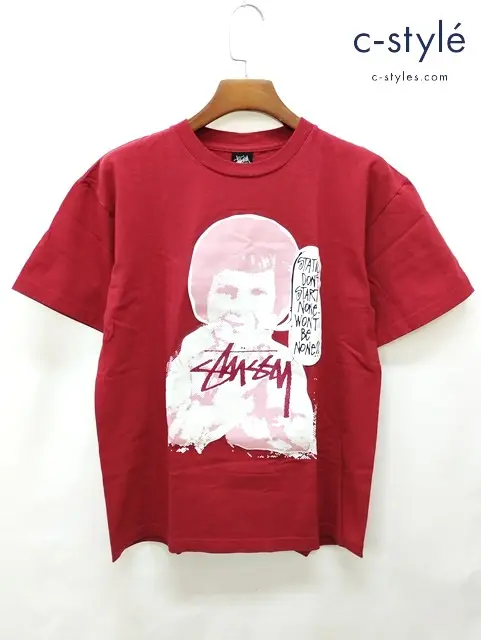 STUSSY ステューシー Tシャツ M レッド 半袖 プリント Kids Photo Tee