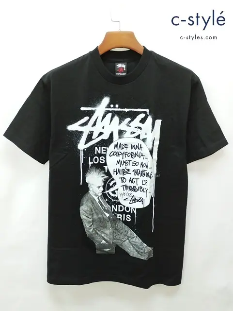 STUSSY ステューシー Tシャツ M ブラック 半袖 綿100% プリント Terribly World Tour Tee 1208614002048