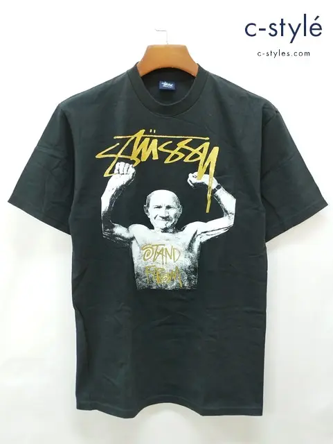 STUSSY ステューシー Tシャツ M ブラック 半袖 綿100% プリント Stand Firm Tee