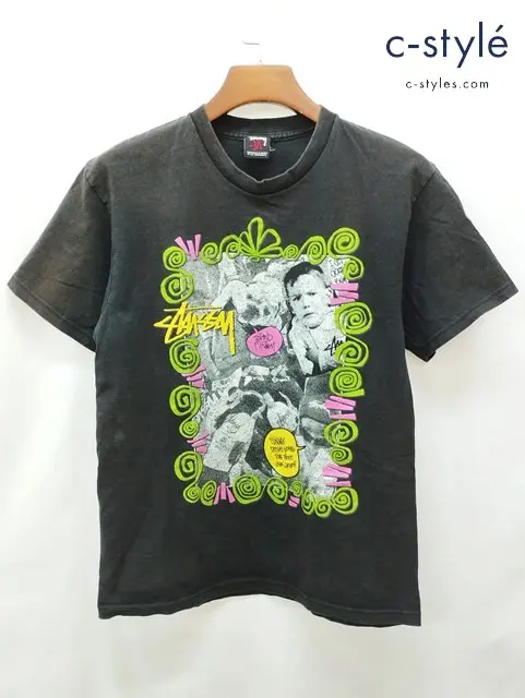 STUSSY ステューシー Tシャツ M ブラック 半袖 綿100% プリント In This Great Future Tee