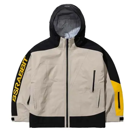 ビーエスラビット(BSRABBIT) スノーボードウェア  Asymmetric 3L Seam Sealing Hooded Shell Jacket Light Beige