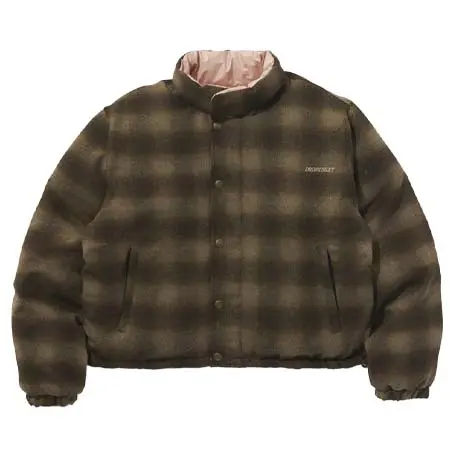 ビーエスラビット(BSRABBIT) スノーボードウェア  Dsxbs Reversible Short Padding Jumper Brown Check / Pink