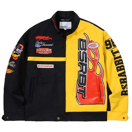 ビーエスラビット(BSRABBIT) スノーボードウェア  Bsrbt Red Flame 98 Racing Jacket Black Yellow