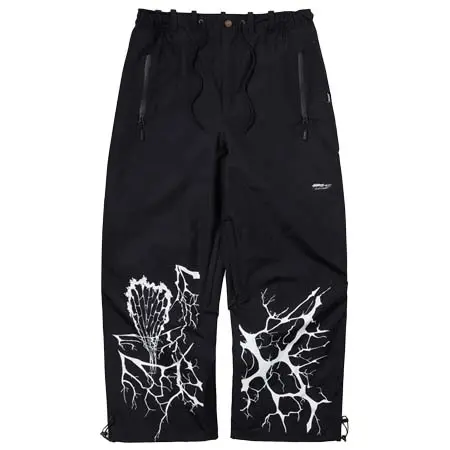 ビーエスラビット(BSRABBIT) スノーボードウェア  Special Seam Sealing Wide Ventilation Pants Ink Splatter Black