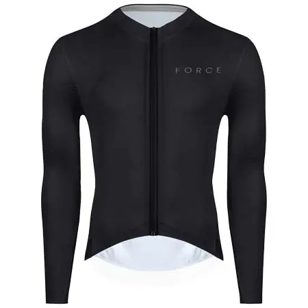 フォース(FORCE) サイクルジャージ  jersey FORCE PLAIN long sleeve, black