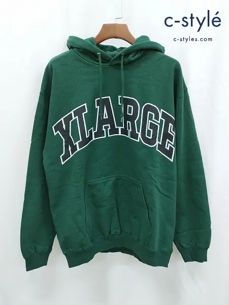 XLARGE エクストララージ パーカー L グリーン ARCH LOGO HOODED SWEAT