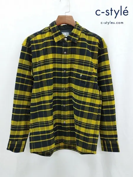 THE NORTH FACE ザノースフェイス シャツ M イエロー×ブラック チェック柄 NR62031