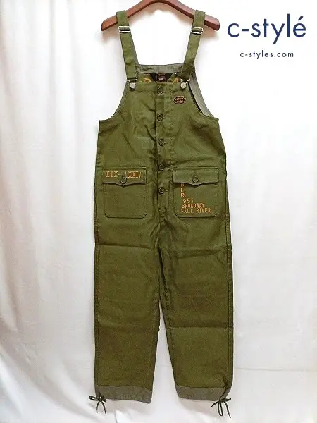 VANSON バンソン オーバーオール M カーキ NVAO-2003