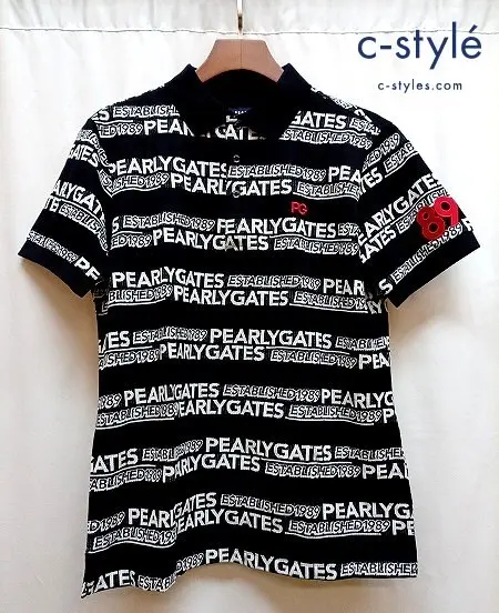 PEARLY GATES パーリーゲイツ ニットポロシャツ 6 ネイビー系 053-2160403 総柄