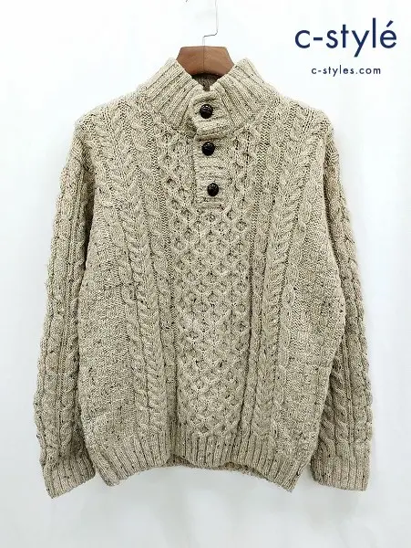 L.L.Bean エルエルビーン フィッシャーマンニットセーター M 茶系 ウール100%
