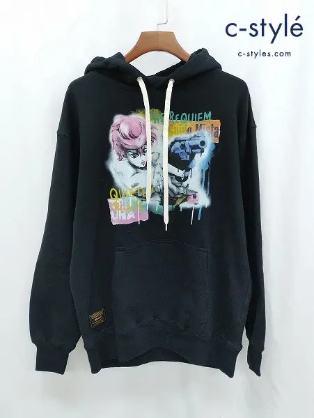 glamb グラム ジョジョの奇妙な冒険 パーカー L ブラック Trish-Mista Hoodie GB0125/JJ08