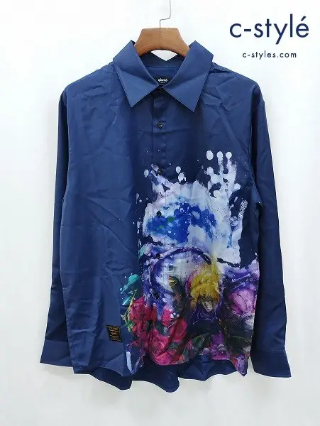 glamb グラム ジョジョの奇妙な冒険 シャツ M ネイビー Dio Brando Shirts 長袖