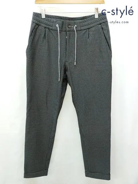AKM エイケイエム パンツ L ブラック×グレー DUAL WARM BARE PONTI SWING EASY PANTS J202 NLU019