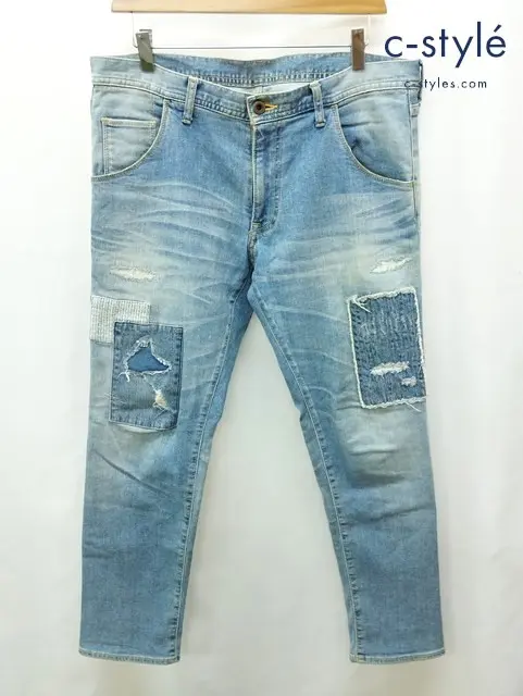 wjk ダブルジェイケイ デニムパンツ XL インディゴ 日本製 ダメージ加工