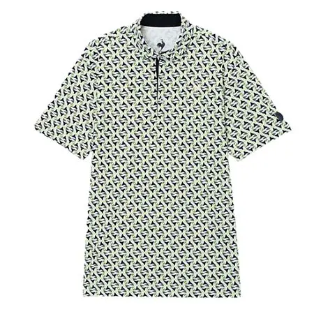 ルコックスポルティフ(le coq sportif) ゴルフウェア  幾何学柄半袖シャツ LG6FHS11M