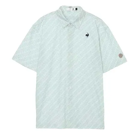 ルコックスポルティフ(le coq sportif) ゴルフウェア  ミニボトル柄フロントオープン半袖シャツ LG6FHS03M