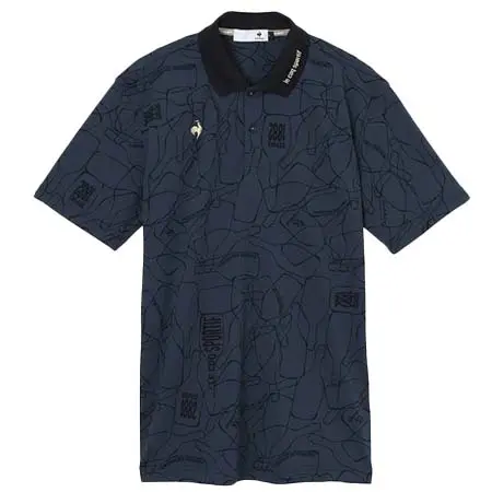 ルコックスポルティフ(le coq sportif) ゴルフウェア  グラフィックボトル柄半袖ポロシャツ LG6FHS01M