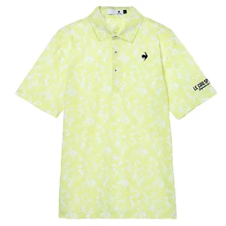 ルコックスポルティフ(le coq sportif) ゴルフウェア  リーフ柄半袖シャツ LG6FHS04M