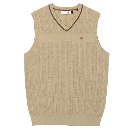 ルコックスポルティフ(le coq sportif) ゴルフウェア  ケーブル編セーターベスト LG6FVE50M