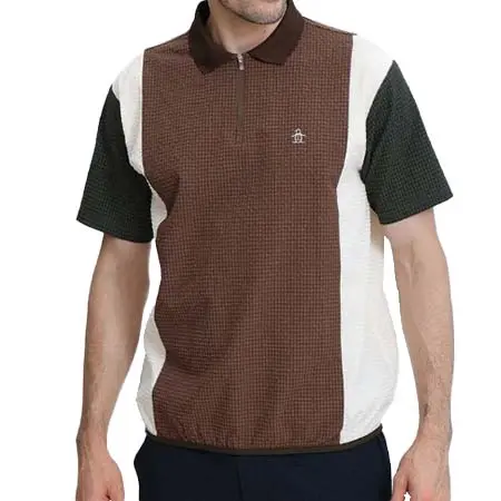ペンギンバイマンシングウェア(Penguin by Munsingwear) ゴルフウェア  ブロッキングドットメッシュ半袖シャツ MG6FHS33M