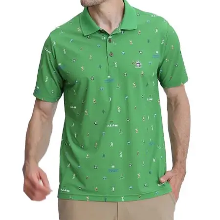 ペンギンバイマンシングウェア(Penguin by Munsingwear) ゴルフウェア  Sunscreen NIR 飛びプリント半袖ポロシャツ MG6FHS34M