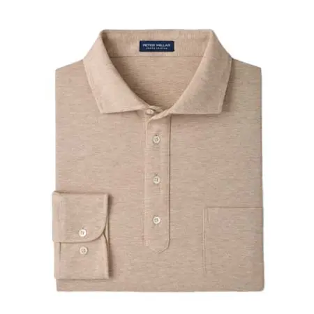 ピーターミラー (Peter Millar) ゴルフウェア  アンブル 長袖コットンカシミヤポロシャツ MF26XK72