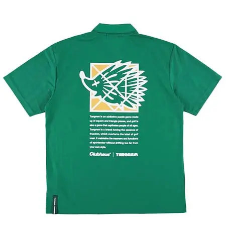 タングラム(TANGRAM) ゴルフウェア  CLUBHAUS × TANGRAM TURF HEDGEHOG POLO SHIRTS GREEN TGS-MPL40