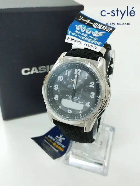 CASIO カシオ 腕時計 ブラック wave ceptor ウェーブセプター ソーラー電波時計 WVA-M630B-1AJF
