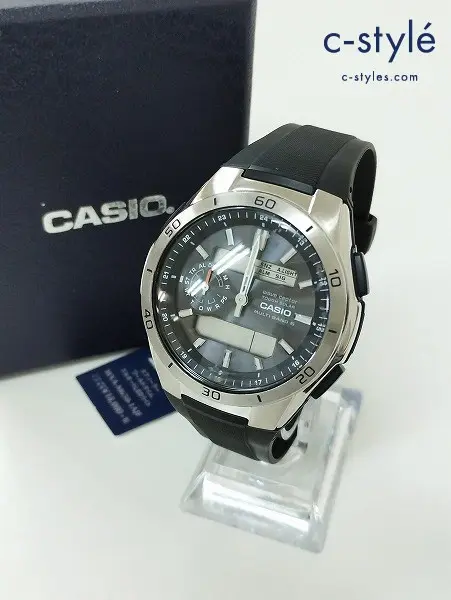CASIO カシオ 腕時計 ブラック wave ceptor ウェーブセプター ソーラー電波時計 WVA-M650-1AJF