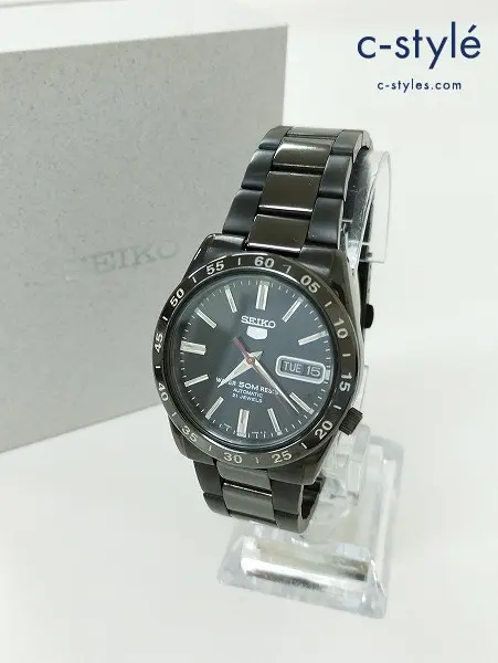 SEIKO セイコー 腕時計 ブラック アナログウォッチ 5 ファイブ 自動巻き 7S26-02T0
