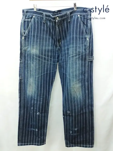 KOJIMA GENES コジマジーンズ デニムパンツ 42 インディゴ ストライプ
