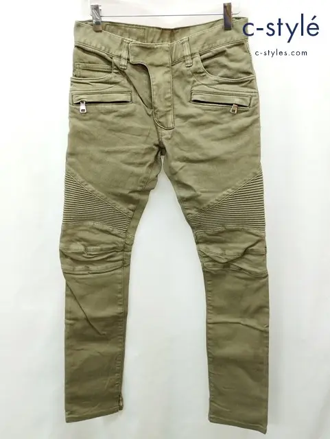 BALMAIN バルマン パンツ 27 カーキ BHR PANTS BIKER KHAKI S7H5551T027