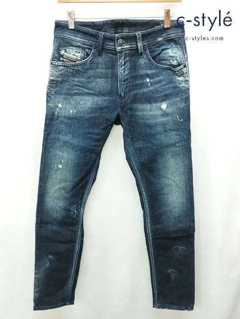 DIESEL ディーゼル デニムパンツ 30 インディゴ THOMMER JOGG 009KI SLIM STRETCH ダメージ加工