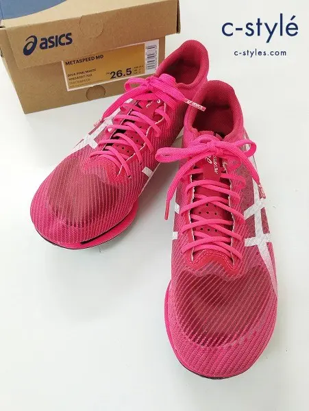 asics アシックス スパイクシューズ 26.5cm レッド系 メタスピード Metaspeed MD ハンドル付き 1093A207