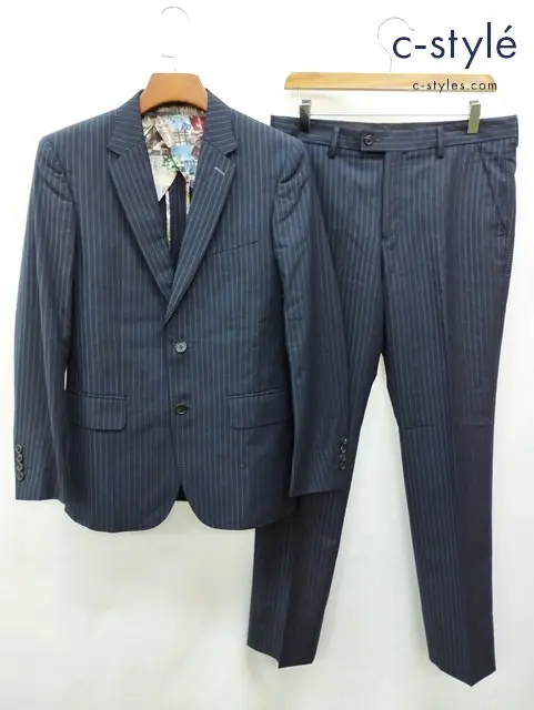 Paul Smith LONDON ポールスミスロンドン スーツ M ネイビー系 ストライプ Ermenegildo Zegna PL-ST-74276