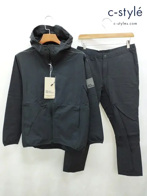 JackWolfskin ジャックウルフスキン ジャケット パンツ M ブラック セットアップ 5028562 5028772 6000_803
