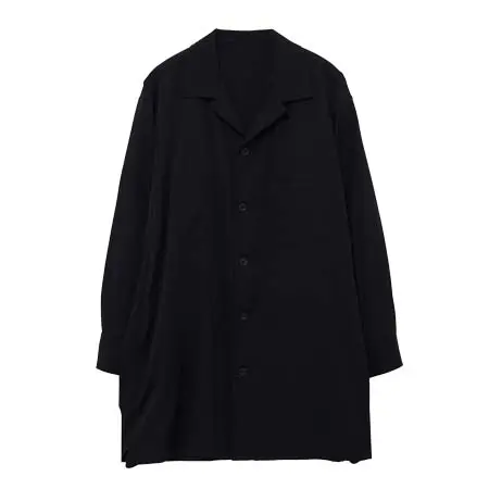 Yohji Yamamoto(ヨウジヤマモト) WOOL GABARDINE OPEN COLLAR FRONT SHOULDER BLOUSE HW-B01-100-2-02