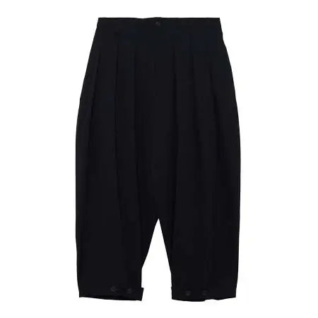 Yohji Yamamoto(ヨウジヤマモト) WOOL GABARDINE HEM TAB WIDE TUCK PANTS HW-P81-100-2-02