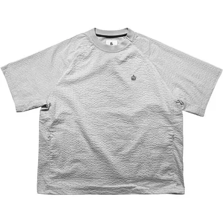 8G SHOOT(エイジシュート) ゴルフウェア 8G DOTAIR COOLMAX SUCKER CREW NECK S/S PISTE -LIGHT GRAY- 8G26-039